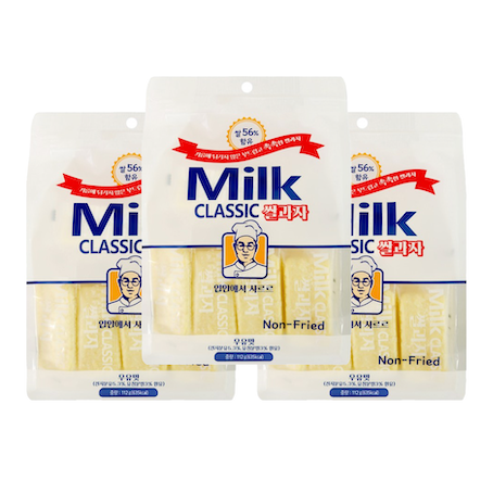 Milk Rice Cracker 240g (8.46oz), Individually Wrapped Crispy & Soft Oven-Baked Snack with Rich Milk Flavor (Package may Vary)